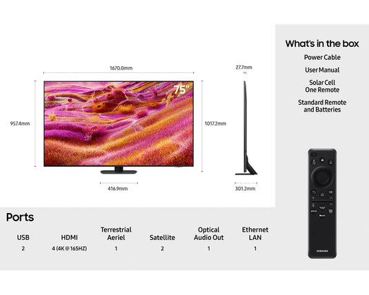Samsung QE75QN93F 75" Neo QLED QN93F Mini LED HDR 4K Ultra HD Smart AI TV