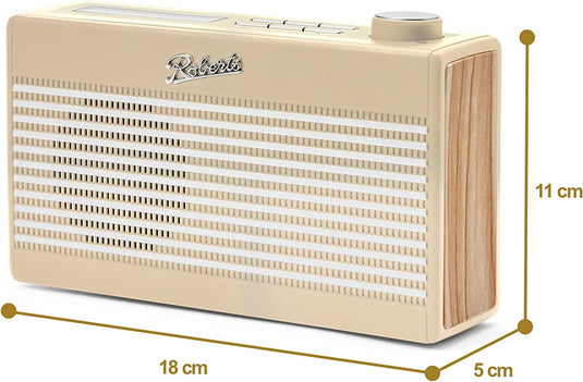 Roberts Rambler Mini DAB/DAB+/FM RDS Radio with Bluetooth, Pastel Cream