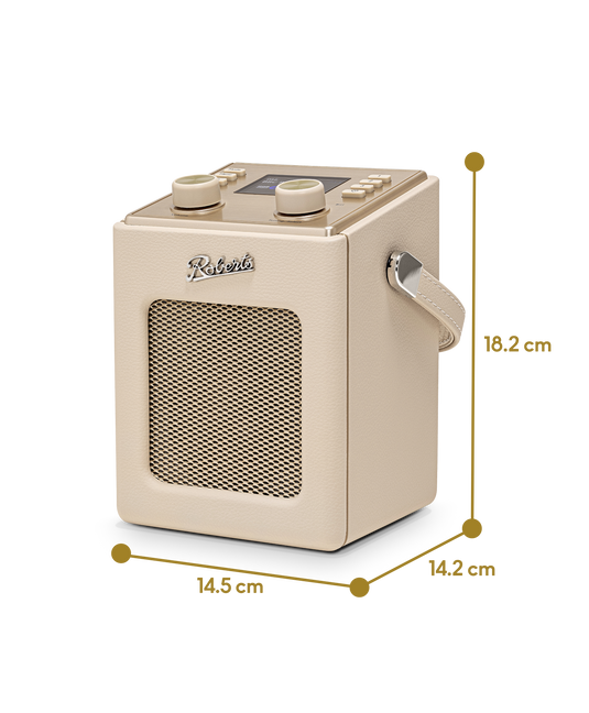 Roberts Revival Mini 2 DAB/DAB+/FM Portable Radio with Bluetooth, Pastel Cream