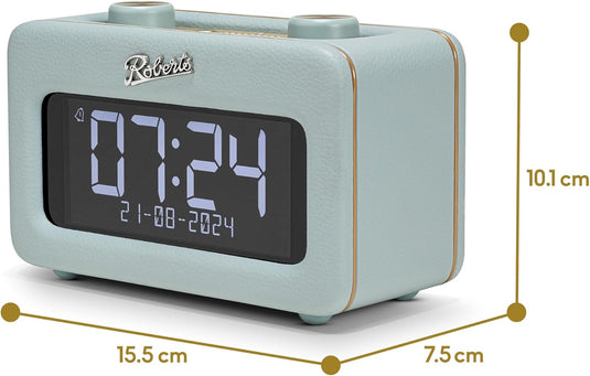 Roberts Revival Rest DAB+/FM Bedside Radio, Duck Egg