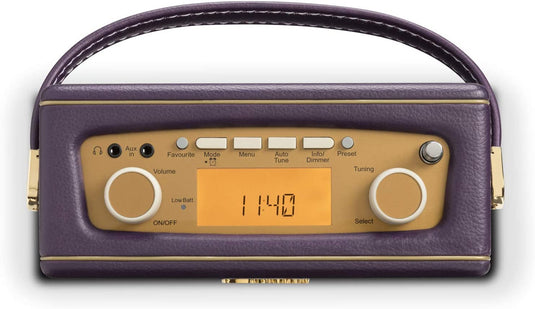 OPEN-BOX RENEWED - Roberts Revival Uno DAB/DAB+/FM Radio with 2 Alarms, Mulberry Purple