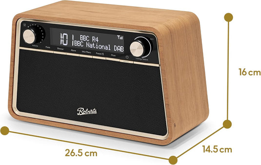 Roberts Reva DAB+/FM Table-top Radio with Bluetooth, Cherry