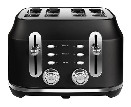 Rangemaster RMCL4S201BK, Classic 4 Slice Toaster, Matt Black