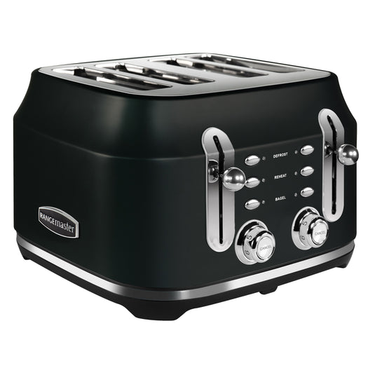 Rangemaster RMCL4S201BK, Classic 4 Slice Toaster, Matt Black