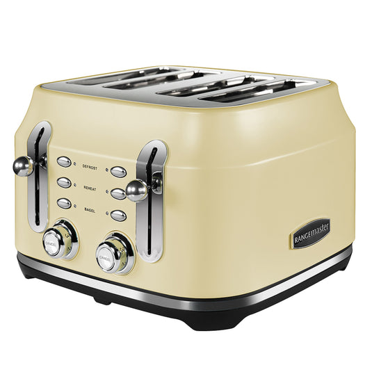 Rangemaster RMCL4S201CM, Classic 4 Slice Toaster, Matt Cream