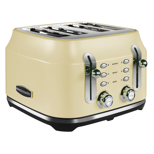 Rangemaster RMCL4S201CM, Classic 4 Slice Toaster, Matt Cream