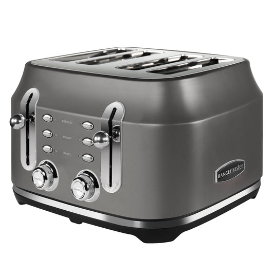 Rangemaster RMCL4S201GY Classic 4 Slice Toaster, Matt Slate Grey