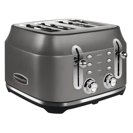 Rangemaster RMCL4S201GY Classic 4 Slice Toaster, Matt Slate Grey