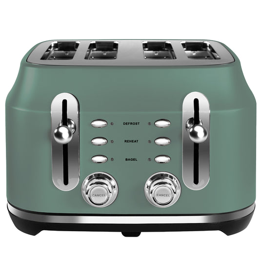 Rangemaster RMCL4S201MG Classic 4 Slice Toaster, Mineral Green