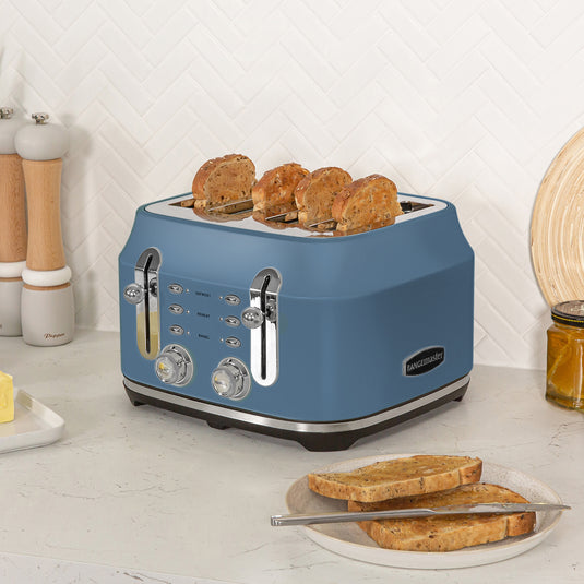 Rangemaster RMCL4S201SB Classic 4 Slice Toaster, Stone Blue