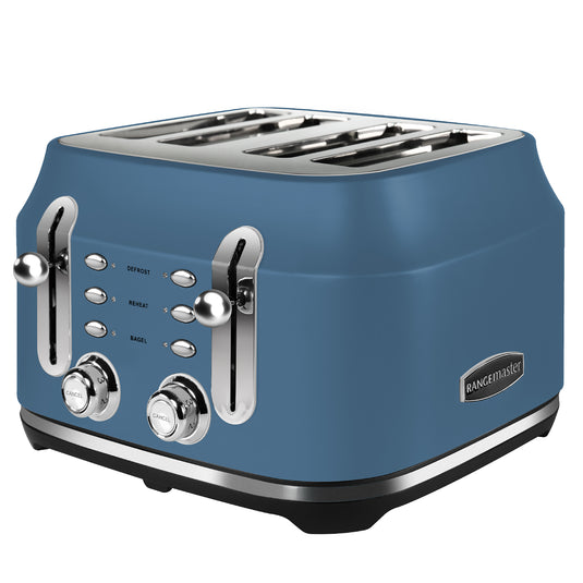 Rangemaster RMCL4S201SB Classic 4 Slice Toaster, Stone Blue