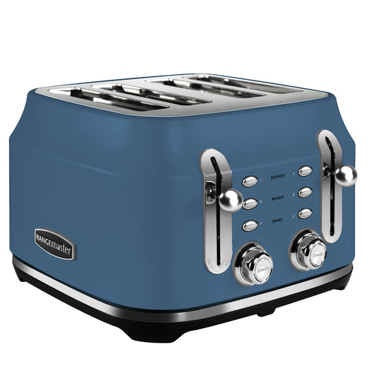 Rangemaster RMCL4S201SB Classic 4 Slice Toaster, Stone Blue