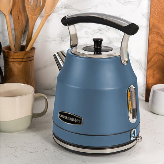 Rangemaster RMCLDK201SB Classic Quiet Boil Kettle 1.7L, 3KW, Stone Blue