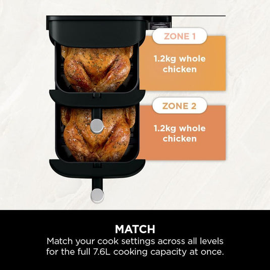 Ninja SL300UK Double Stack 2-Drawer Air Fryer 7.6L