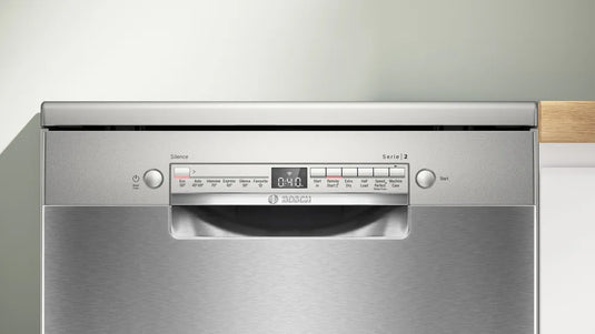 Bosch Series 2, Free-standing dishwasher, 60 cm, Brushed steel