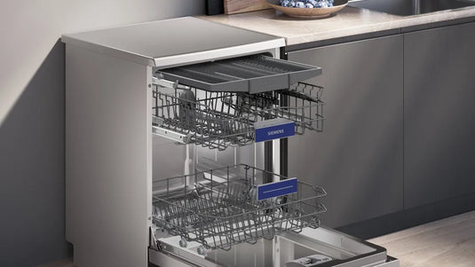 Siemens iQ300, Free-standing dishwasher, 60 cm, Brushed steel