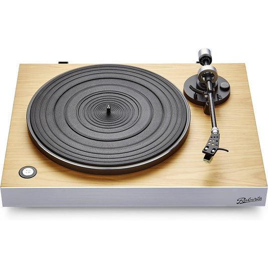 Roberts Stylus Luxe Direct Drive Turntable with Pre-Amp, Light Oak