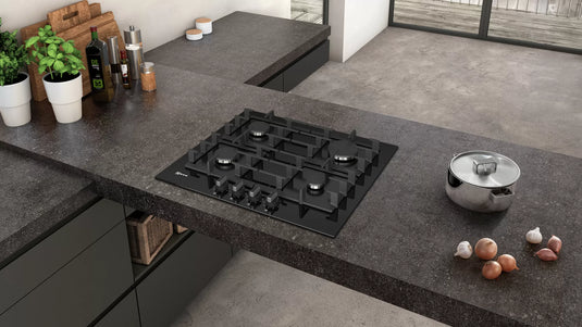 Neff N70, Gas hob, 60 cm, Tempered glass, Black