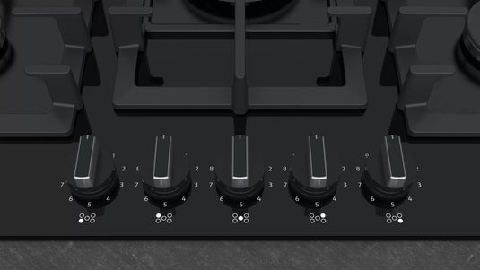 Neff N70, Gas hob, 75 cm, Tempered glass, Black