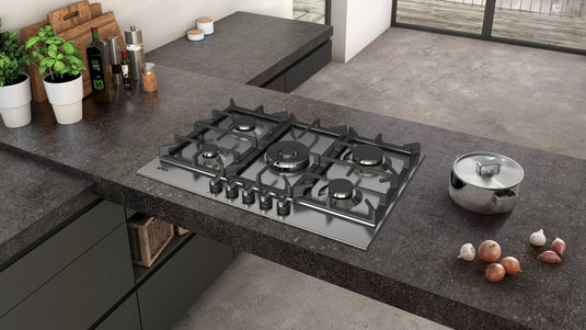 Neff N70, Gas hob, 75 cm, Stainless steel