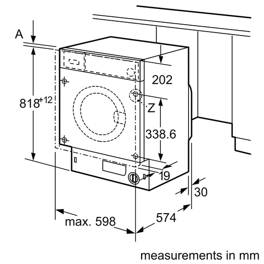 Neff Built-in washing machine, 8 kg, 1400 rpm