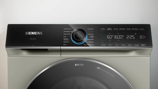 Siemens iQ700, Washing machine, front loader, 11 kg, 1600 rpm, Silver inox
