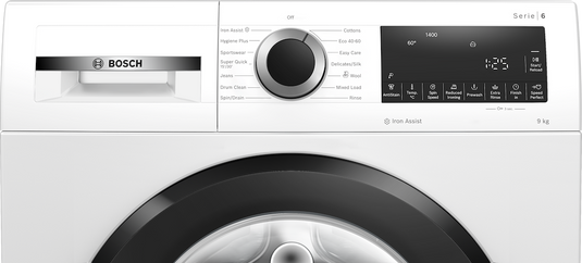 Bosch Series 6, Washing machine, front loader, 9 kg, 1400 rpm