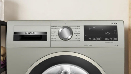 Bosch Series 6, Washing machine, front loader, 10 kg, 1400 rpm, Silver inox