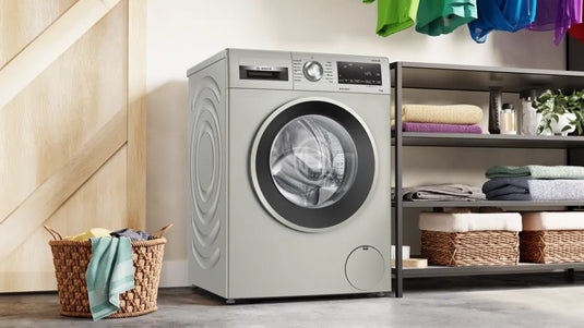 Bosch Series 6, Washing machine, front loader, 10 kg, 1400 rpm, Silver inox