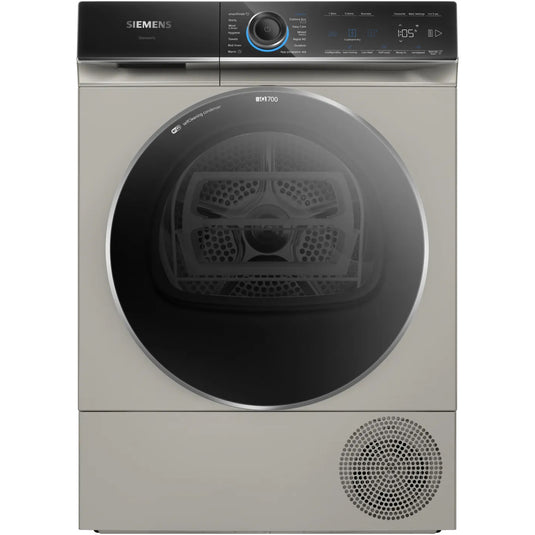 Siemens iQ700, Heat pump tumble dryer, 9 kg, Silver inox