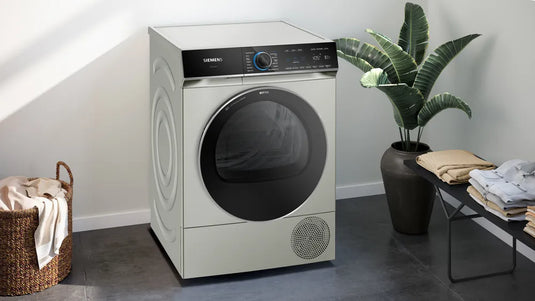 Siemens iQ700, Heat pump tumble dryer, 9 kg, Silver inox