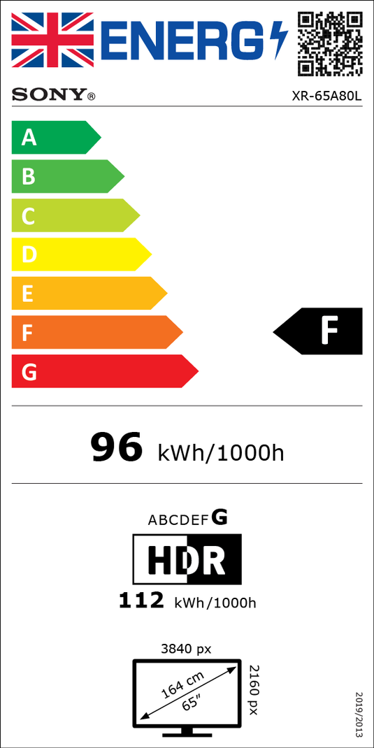 Sony XR-65A80LU 65" A80L 4K HDR OLED TV