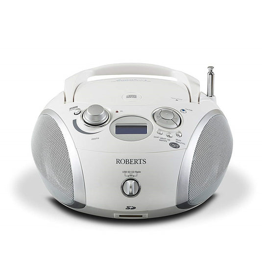 OPEN-BOX RENEWED - Roberts ZoomBox 3 DAB/DAB+/FM/SD/USB Radio with CD Player, White