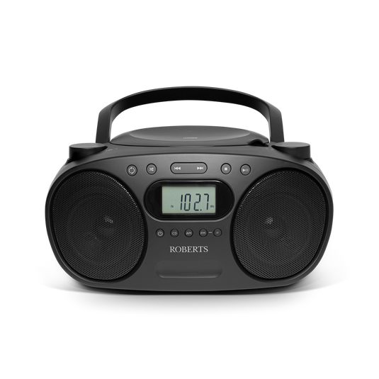 Roberts ZOOMBOX FM CD/FM/AM Stereo Boombox, Black