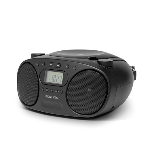 Roberts ZOOMBOX FM CD/FM/AM Stereo Boombox, Black