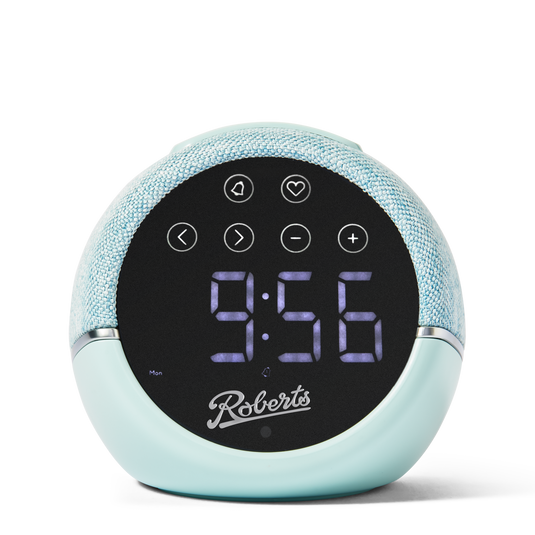 OPEN-BOX RENEWED - Roberts Zen FM clock radio with device charging, Duck Egg