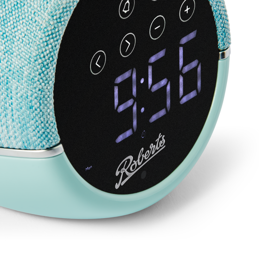 OPEN-BOX RENEWED - Roberts Zen FM clock radio with device charging, Duck Egg