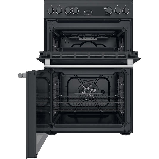 Hotpoint CD67V9H2CA/UK Electric Freestanding 60cm Double Cooker - Dark Grey