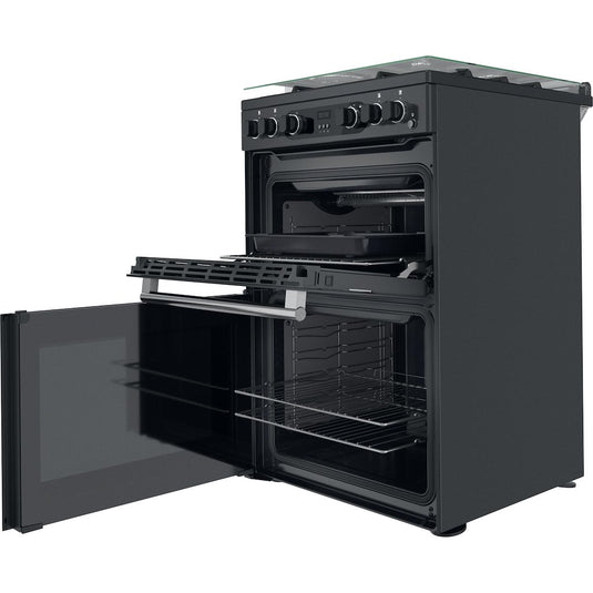 Hotpoint CD67G0C2CA/UK Gas Freestanding 60cm Double Cooker - Dark Grey