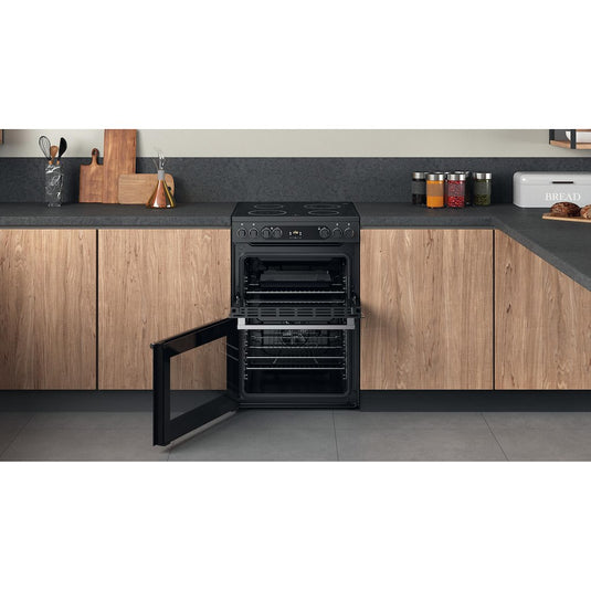 Hotpoint CD67V9H2CA/UK Electric Freestanding 60cm Double Cooker - Dark Grey