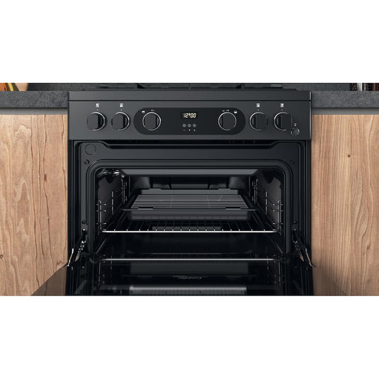 Hotpoint CD67G0C2CA/UK Gas Freestanding 60cm Double Cooker - Dark Grey