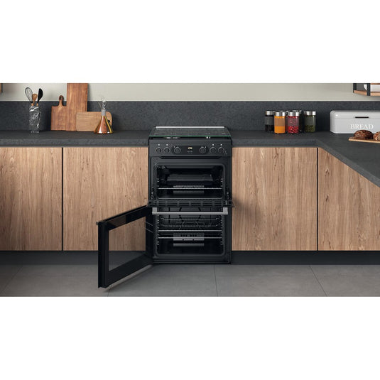 Hotpoint CD67G0C2CA/UK Gas Freestanding 60cm Double Cooker - Dark Grey