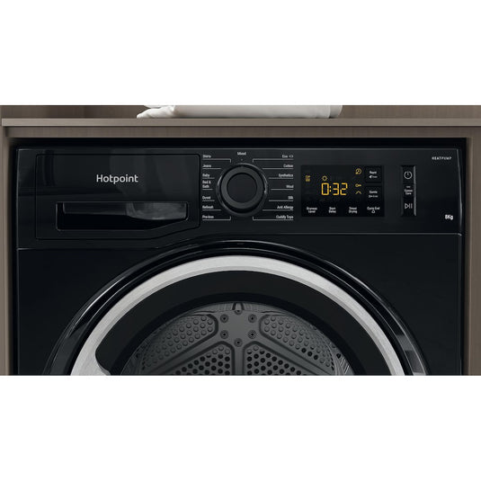 Hotpoint Crease Care NT M11 82BSK UK 8kg Heat Pump Tumble Dryer - Black