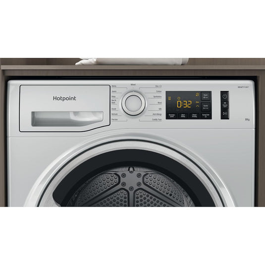 Hotpoint NT M11 82SSK UK CreaseCare 8kg Heat Pump Tumble Dryer - Silver